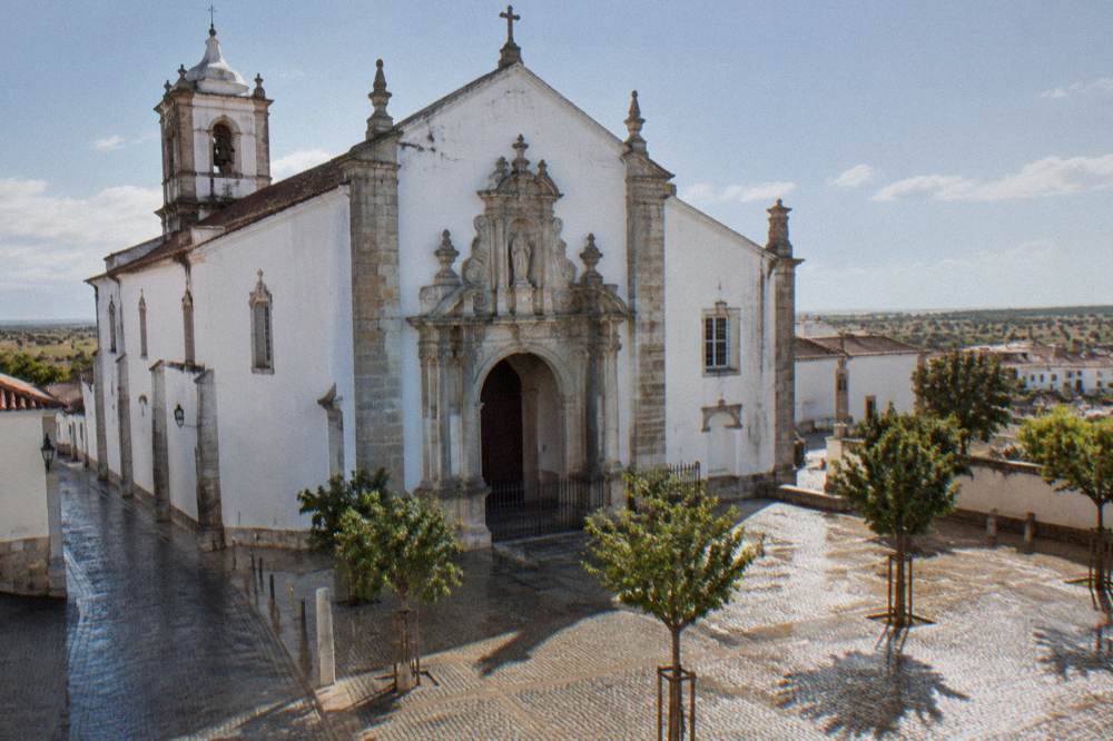 Ornate baroque entrance portal of the Igreja de São Francisco in Évora